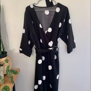 Black and white polka dot dress 2x